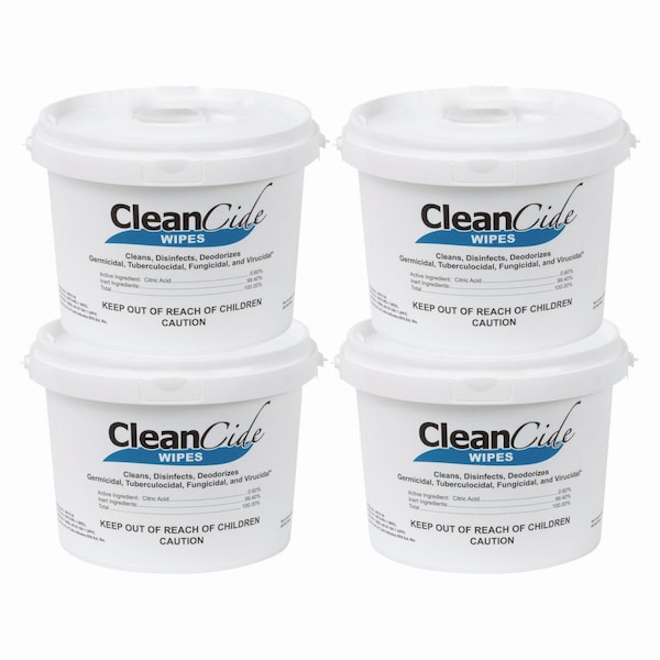 Wexford Labs CleanCide Disinfecting Wipes, 1-Ply, 8 x 5.5, Fresh Scent, White, 400 Wipes, PK4 3130B400DCT - main